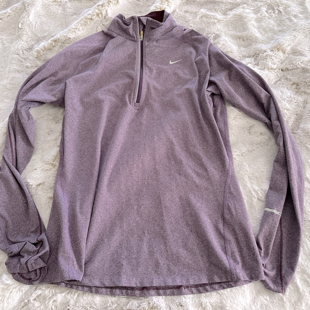 Nike dri fit half zip top purple size medium